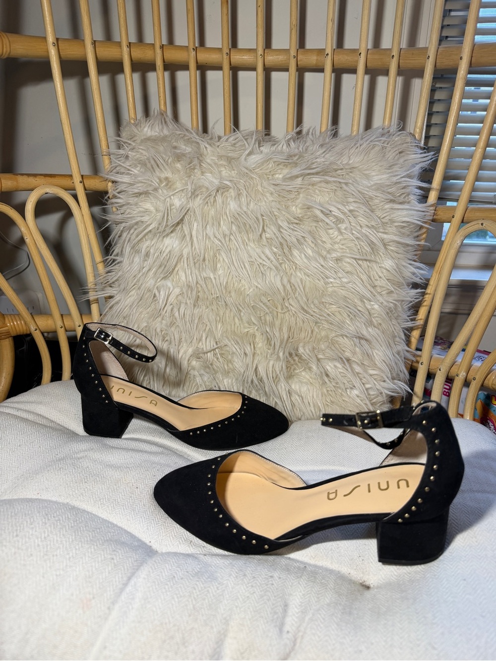 Unisa Black Adjustable Strap Ankle Heels | High Heel